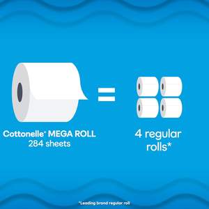 Cottonelle Ultra Clean Toilet Paper, Strong Toilet Tissue, 18 Mega <b>Rolls</b> (18 Mega <b>Rolls</b> = 72 Regular <b>Rolls</b>), 312 Sheets per <b>Roll</b> - Product Image 5