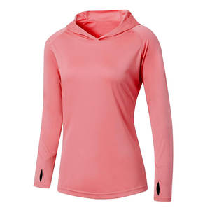 Camiseta con Capucha para Mujer, 100% Poliéster, Ajustada, Manga Larga, Protección Solar - Product Image 3