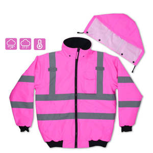 Sudaderas CON CAPUCHA DE SEGURIDAD reflectantes de poliéster fluorescente con logotipo personalizado de gran oferta, ropa de trabajo para exteriores de nuevo diseño para protección de alta visibilidad - Product Image 3