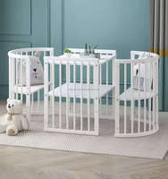 Ensemble de lit pour enfants 4-en-1 avec logo personnalisé, lit bébé en bois massif pour enfants, pour hôtel, chambre, hôpital, école