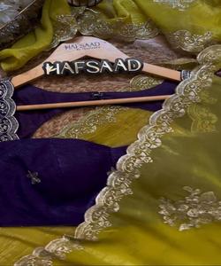 Sari indien traditionnel en coton pour femmes, tissage banarasi, motifs multicolores modernes, broderies éblouissantes, spécial mariage - Product Image 2