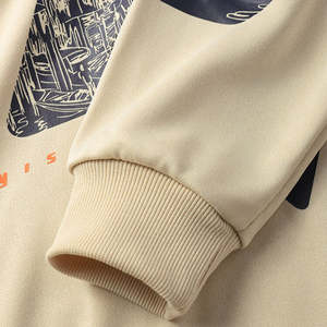 Sweat-shirt à capuche unisexe en molleton 100% coton, lourd, délavé à l'acide, brodé sur mesure, imprimé en relief, motif uni, vêtement d'automne - Product Image 3