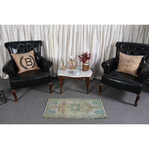 พรมขนสัตว์3.1ft สีเขียวเบจสีเขียวคลาสสิกดีไซน์ตุรกีแบบออสเตรเลียพรมในห้องนั่งเล่นงานเย็บปะทำจากน้ำยางสำหรับใช้ในห้องโถงห้องนอน - Product Image 1