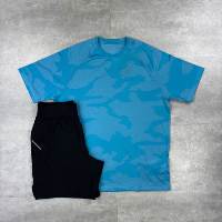 Conjunto Casual de Verano para Hombre Denish Sports Wear, Transpirable, de Secado Rápido, Tacto Fresco, 100% Poliéster, Camiseta de Manga Corta Lisa