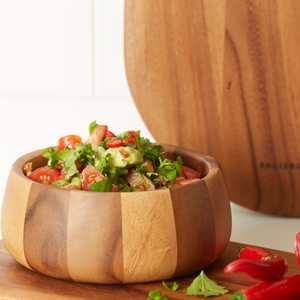 ชุดชามไม้ธรรมชาติสำหรับเสิร์ฟอาหารชามไม้ทำมือปลอดภัยสำหรับรับประทานอาหาร - Product Image 6