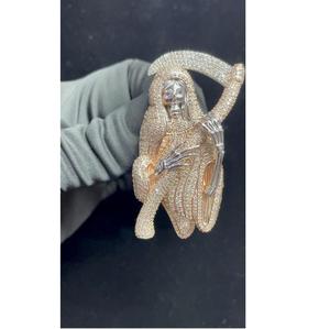 Meilleures ventes, prix d'usine, ensemble de bijoux hip-hop plaqué argent, charmes en moissanite, entièrement serti, style rappeur, cadeau pour homme, Puprpose - Product Image 5