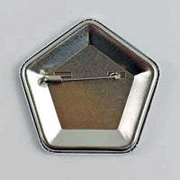 Botón Metálico Pentagonal de 58 mm con Pin de Seguridad o Imán, Logotipo Personalizado Impreso - Product Image 2