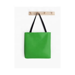 Red Colour Plain <b>Initial</b> Embroidered Large Capacity Canvas Folding Eco-friendly Reusable Shoulder Grocery 100% Cotton Tote <b>Bags</b> - Product Image 4