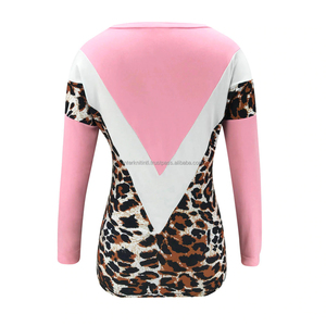 Conjunto Deportivo de Dos Piezas para Mujer, Otoño, Felpa, Sudadera con Cuello Redondo y Parches de Leopardo, Pantalones Largos, Ropa Deportiva a la Moda, OEM - Product Image 3