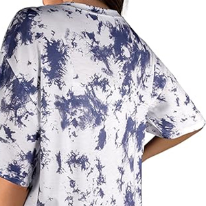 Mode Tie Dye coton femmes T-shirts col rond à manches courtes haute qualité surdimensionné en gros personnalisé Tie Dye t-shirts - Product Image 6