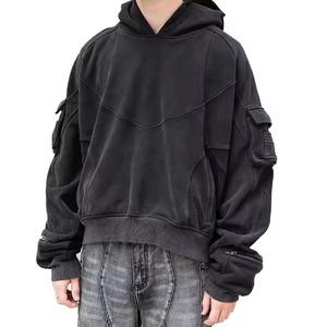 Sweat-shirts à capuche en molleton vintage lourd en coton délavé au soleil, personnalisés, en tissu éponge français, vierges, délavés à l'acide, ODM - Product Image 1