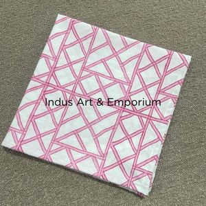 Lot de 6 serviettes à fleurs en coton indien à imprimé géométrique - Product Image 3