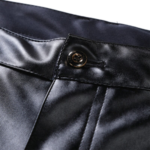 กางเกงลำลองผู้ชายหนัง100% เอวสูงมีซิปด้านหน้าแบนราบมีกระเป๋าระบายอากาศน้ำหนักเบา - Product Image 6