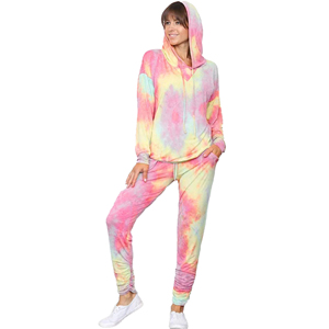 Ensemble mode décontractée Survêtement délavé à l'acide évasé pour hommes Vente en gros Ensemble de jogging deux pièces Survêtement de luxe teinté teint pour hommes - Product Image 4