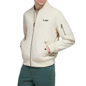 High Street Men's Custom Logo Bomber Chaquetas OEM Poliéster Satén Lona Ropa Cremallera Bolsillo Pakistán High Street Men's - Product Image 4