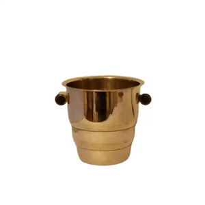 Enfriador de vino de metal hecho a mano, diseño de estrella, cubo de hielo de acero inoxidable con mango de anillo dorado para cerveza y soporte para fiestas - Product Image 4