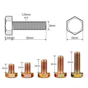 Оптовые оцинкованные болты из углеродистой стали класса 4.8 с унифицированной внешней резьбой M5 M6 M8 M10, шестигранные болты из нержавеющей стали SS304 - Product Image 2