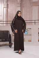 Abaya Informal de Secado Rápido y Transpirable para Mujer, Manga Larga, Modesta, Musulmana, Color Sólido, Elástica en Cuatro Direcciones, Ligera, Antiarrugas, Holgada