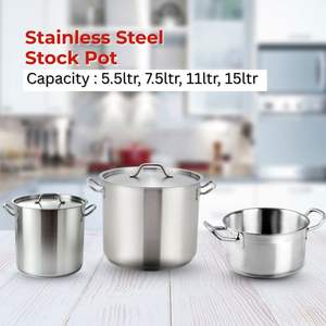 Wholesale Classic Stainless Steel Cooking Pot Heavy Weight Thick Rim Stock Pot Double <b>Ears</b> Handle Multi-Layer Base Restaurants - Product Image 3