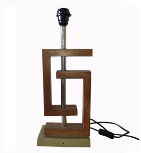 <b>Pine</b> Wood Nightstand <b>Table</b> Lamp by tradebit - Product Image 6