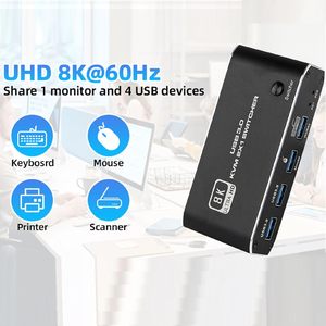 Commutateur KVM HDMI SYONG, HDMI 2.1 double port, double partage, sélecteur d'un seul moniteur, boîte de sélection, 8K60Hz 4K120Hz, 4 ports USB 3.0, commutateur KVM - Product Image 5
