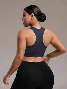 Meilleures ventes OEM, soutien-gorge de sport à impact élevé pour femme, séchage rapide, gym, fitness, yoga, hauts avec logo avant, style simple - Product Image 4