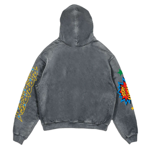 Streetwear personnalisé fabricant de vêtements recadrée Vintage en détresse pierre acide lavé graphique Dtg impression goutte épaule à capuche - Product Image 2