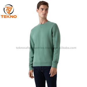 Venta al por mayor impreso pulóver sudadera alta calidad 100% algodón polar bordado Logo hombres patrón sólido invierno esenciales - Product Image 4