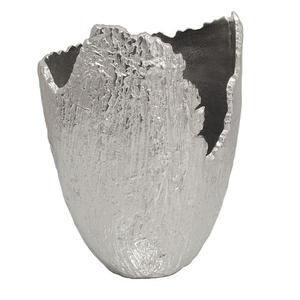 Florero de fundición de aluminio estilo diamante con acabado plateado jarrón decorativo de mesa y piso - Product Image 2