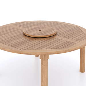 Juego de Mesa de Comedor para Exterior de Madera de Teca Sólida Baines, Diseño Moderno y Minimalista para Cocina o Baño, Acabado Natural, Muebles para el Hogar - Product Image 4