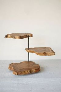 ที่วางเค้กถาดไม้อะคาเซียแบบกลมแท่นสูงสำหรับเสิร์ฟเค้กและผลไม้ - Product Image 5