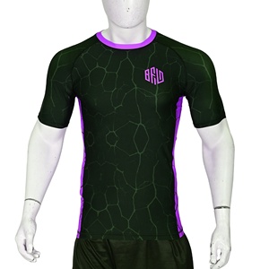 Venta al por mayor MMA BJJ Rashguard para ropa de gimnasio y natación protector de erupción de compresión jiu jitsu impreso completo para hombres - Product Image 1