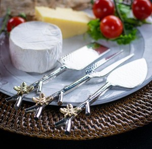 Best Selling Hammered Bee Design Handle <b>Cheese</b> <b>Knife</b> <b>Set</b> For Home Hotel Restaurant Use Item - Product Image 5