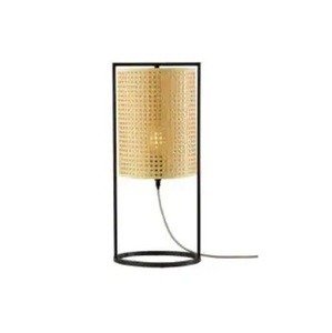 Handmade Customized Farmhouse Design Rattan Net Shade Table Lamp with Warm White LED Natural Finish <b>Decorative</b> <b>Lighting</b> - Product Image 1