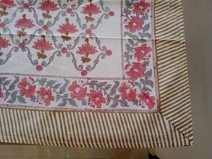 Mantel rectangular de algodón puro con estampado moderno hecho a mano, cubierta de tela de uso doméstico para boda - Product Image 5