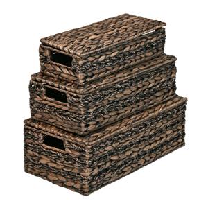 Juego de 3 Cajas de Almacenamiento Hechas a Mano con Jacinto de Agua y Pasto Marino, Ecológicas, Naturales, Decoración para el Hogar, Venta al por Mayor desde Vietnam - Product Image 1