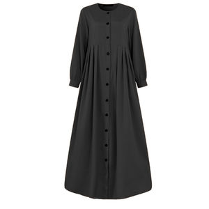 Ropa islámica a granel para mujer 2023 caftán Abaya estilo turco vestido musulmán personalizado Abaya verde teñido Cierre de botón personalizado - Product Image 2