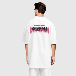 Camiseta Hip Hop 100% de algodón de alta calidad para hombre, venta al por mayor, ropa de calle de gran tamaño, ropa de manga corta con estampado Digital de longitud larga - Product Image 6