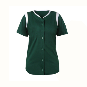 Camiseta con botones de poliéster y logotipo bordado personalizado, uniforme de béisbol de softbol de uso factible, ropa deportiva estampada para mujer - Product Image 2