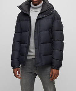 Custom Polyester Bubble Jacket Men <b>Quilted</b> Winter Jacket Men <b>Thick</b> and Warm Hooded Puffer Jacket - Product Image 1