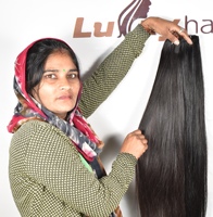 Extensions de Cheveux Humains Indiens de Haute Qualité, Vierges, Bruts, à Cuticules Alignées, Styles Lisses, Ondulés Naturels et Bouclés