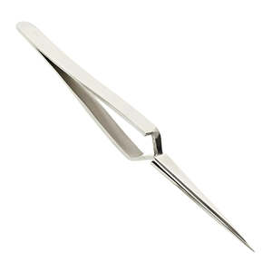 Pince à épiler d'extension de cils en acier inoxydable avec logo personnalisé pointes en fibre verte applicateur de cils de marque privée magnifiquement emballée - Product Image 4