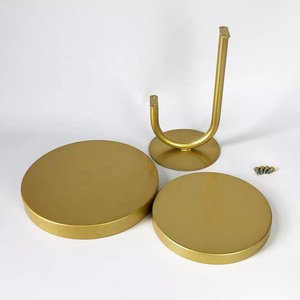 Round 2-Tier Metal <b>Cupcake</b> <b>Stand</b> in Golden Color Elegant Dessert Display Tray for Parties, Weddings, and Events - Product Image 5