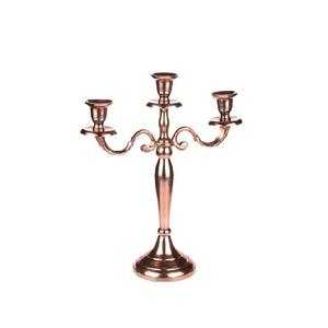 Candelabros modernos de aluminio chapado en oro rosa para Oem hogar boda decoración del hogar piso elegante 5 brazos alto acabado usado - Product Image 2