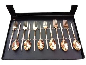 Juego de cubiertos de acero inoxidable hechos a mano con mango de nácar Cubiertos de comedor elegantes para mesa de lujo - Product Image 4