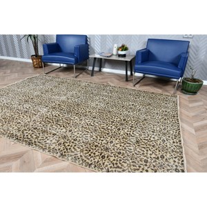 Tapis turc vintage 5,7x8,6 pi (175x263 cm), tapis persan brun - Product Image 4