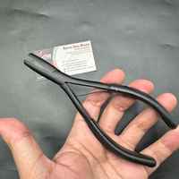 Pince à cheveux à pointe plate et nano, noire mate, pour décollement de colle, en acier inoxydable durable, multifonctionnelle, vierge