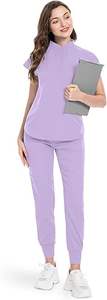 Ensemble de gommages multi-poches pour femmes Jogger Infirmière Uniforme en tissu spandex extensible Direct Factory OEM Healthcare Workwear - Product Image 2
