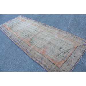 Alfombra de 4.1x11.1 pies, Alfombra Turca Vintage, Alfombra de Lana Azul - Product Image 4