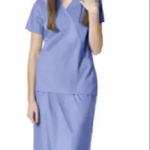 Trendy Design New Arrival Women's Nurse Dress Medical Hospital Uniform with V-neck Design and Multiple Pockets in Various Colors